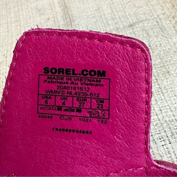 Sorel Kinetic Impact Pink & Neon Yellow Outdoor Performance Sling Sandals sz 6 - Picture 2 of 9